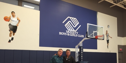 Sgt. John Vasquez & Mr. Javier Valenzuela at a basketball court