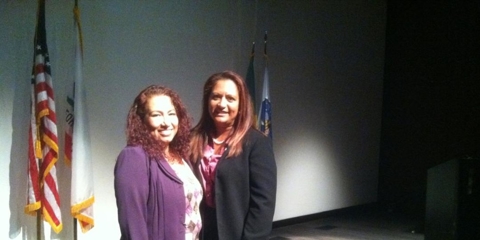 Senior Management Analyst II Elena Nihoa-Asucan with another woman