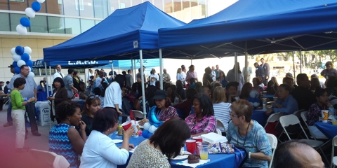 Group gathered and seated for Civilian Appreciation Day