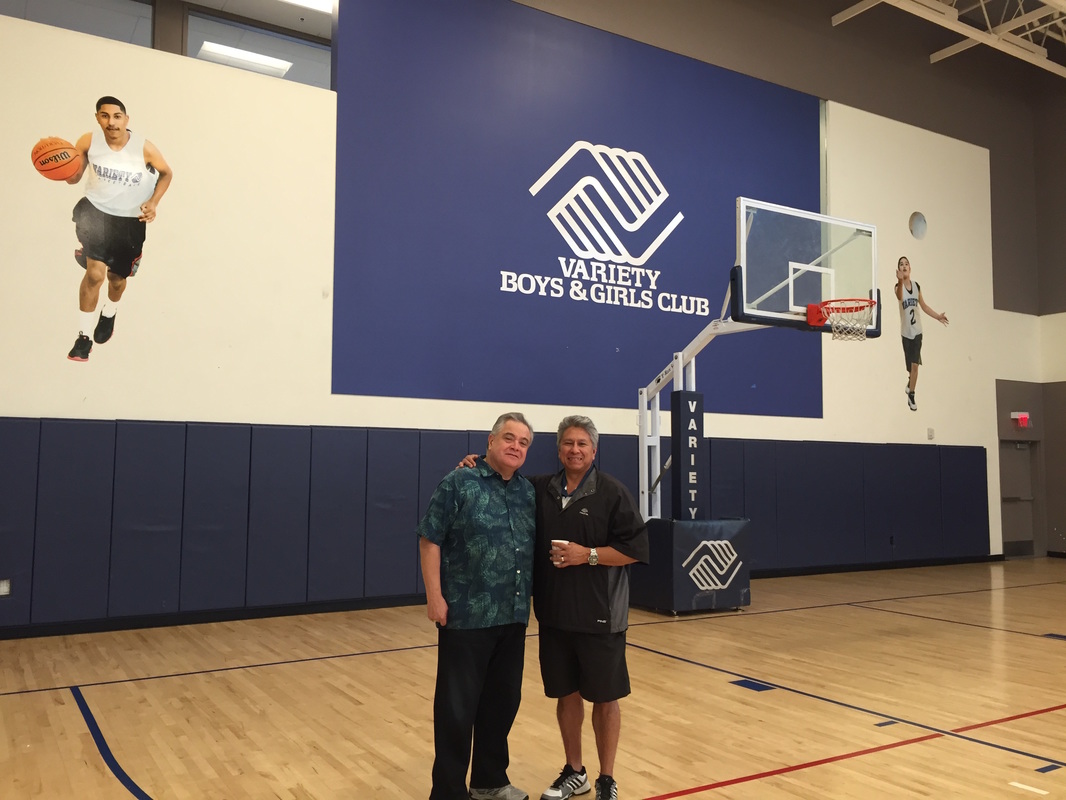 Sgt. John Vasquez & Mr. Javier Valenzuela at a basketball court